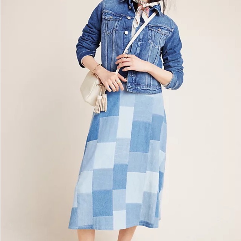 ⭐️Corey Lynn Calter Tess denim patchwork skirt